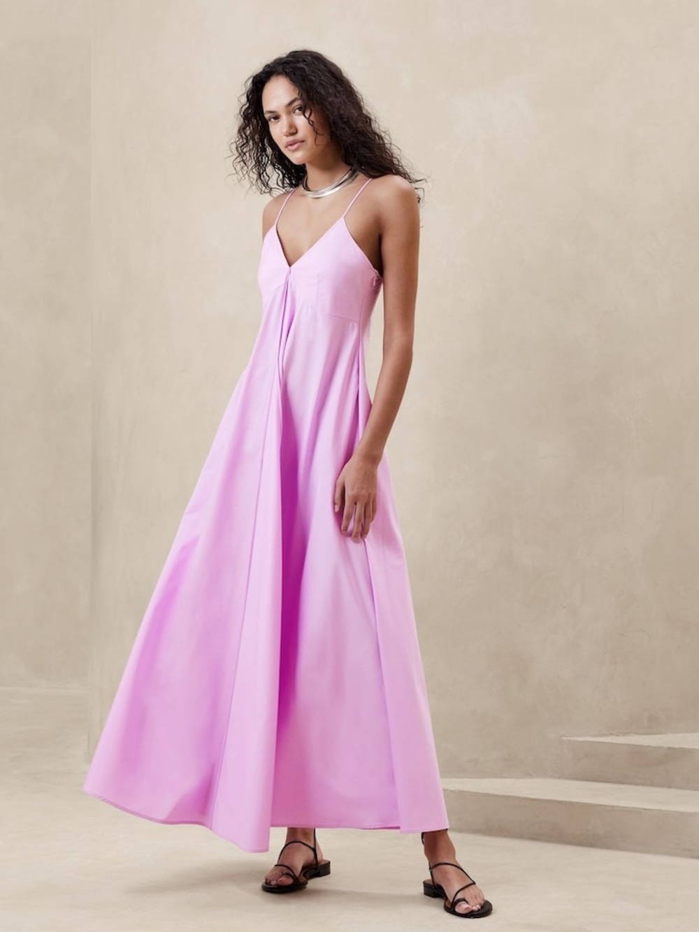Banana Republic Bias-cut Cotton Poplin Maxi Dress - size 2 NWOT